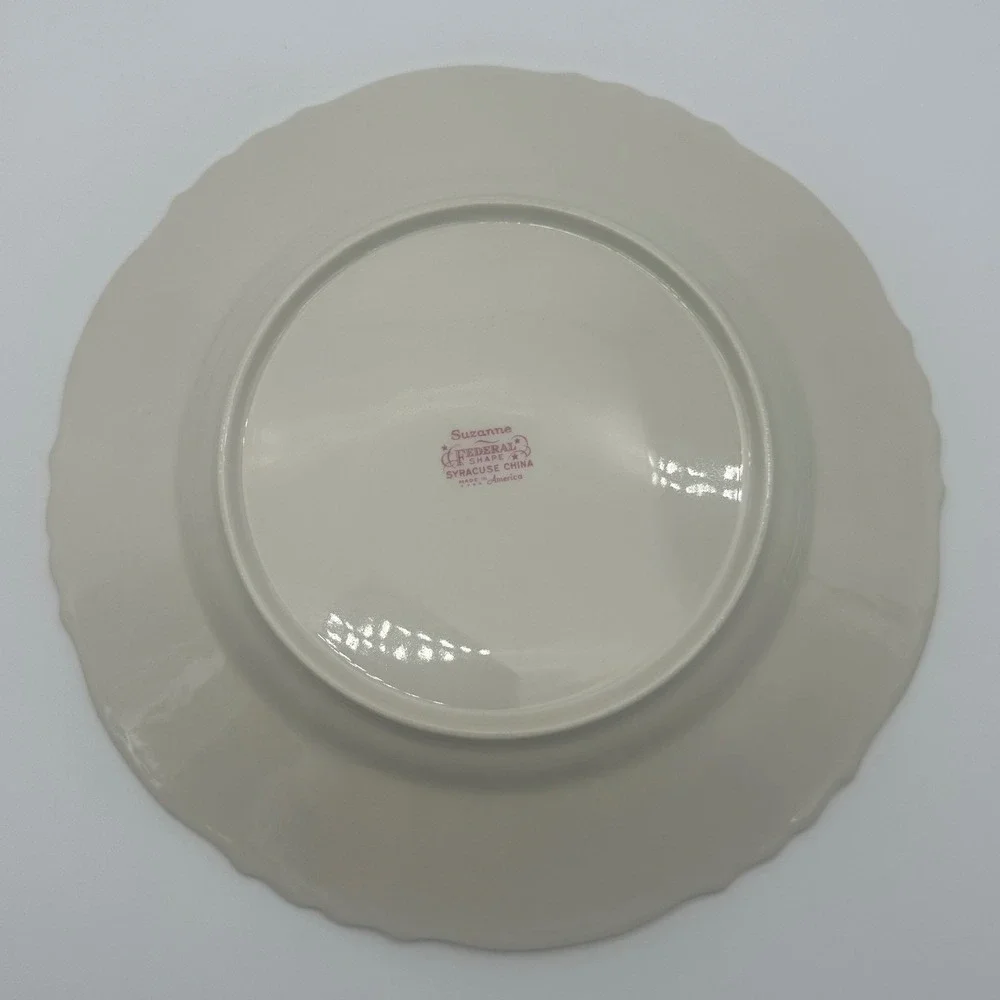 4 set Vintage Syracuse China Suzanne Federal Shape Dinner Plates 10in